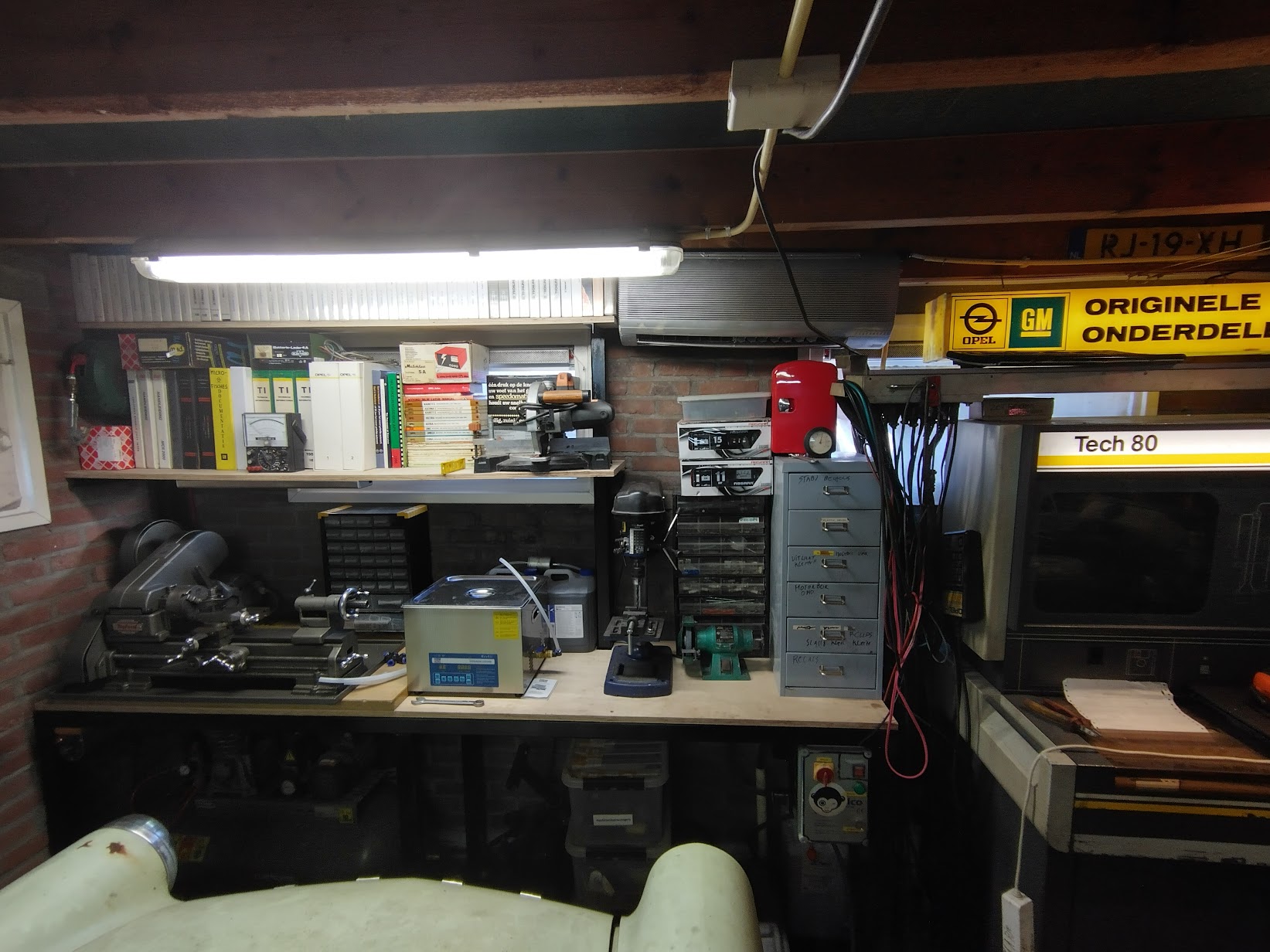 New workbench in the rear of the garage